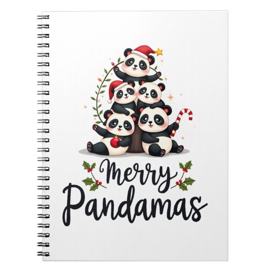 Merry Pandamas Pun Panda Christmas (2) Notizblock (Vorderseite)