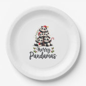 Merry Pandamas Pun Panda Christmas (2) Pappteller (Vorderseite)