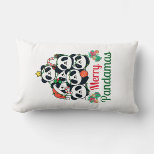Merry Pandamas Pun Panda Weihnachten Lendenkissen
