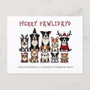 Merry Pawlidays Veterinary Feiertagspostkarte