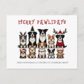 Merry Pawlidays Veterinary Feiertagspostkarte (Vorderseite)