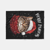Merry Pawmas Funny Santa Cat Christmas For Kitten  Fleecedecke (Vorderseite (Horizontal))