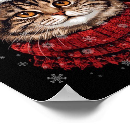 Merry Pawmas Funny Santa Cat Christmas For Kitten Poster (Ecke)