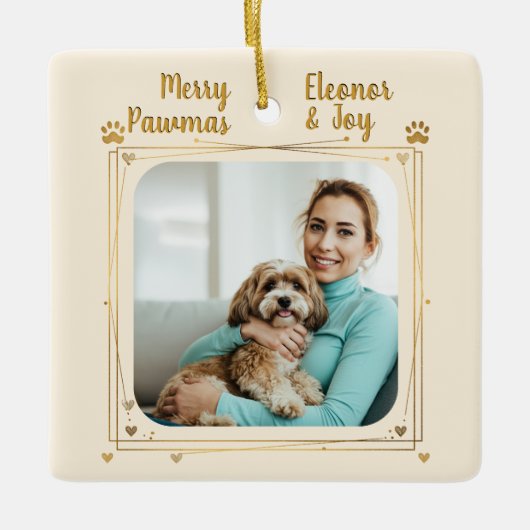 Merry Pawmas Home Is Where Paw Belongs Ceramic Orn Keramikornament (Vorderseite)