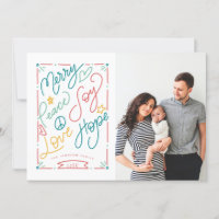 Merry Peace Joy Liebe Hope Handzog Bright Holiday