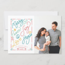 Merry Peace Joy Liebe Hope Handzog Bright Holiday