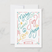 Merry Peace Joy Liebe Hope Handzog Bright Holiday Karte (Vorderseite)