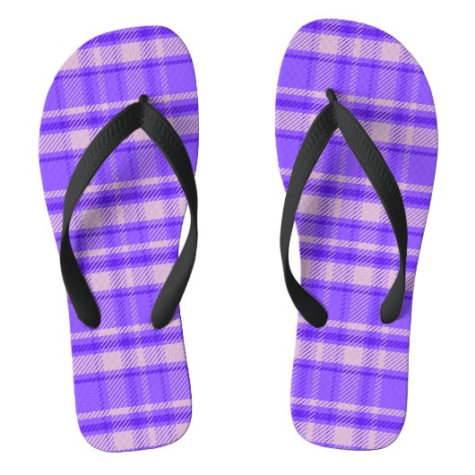 Merry Peri Kariert, Lila Tartan Badesandalen (Fußbett)