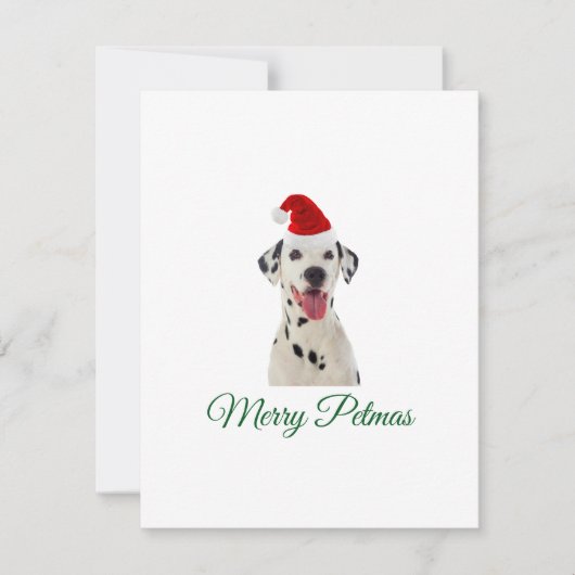 Merry Petmas Dalmatiner Hund Weihnachtskarte Feiertagskarte (Vorderseite)