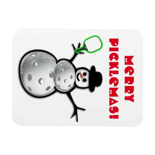 Merry Picklemas Snowman Magnet (Horizontal)