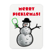 Merry Picklemas Snowman Magnet (Vertikal)