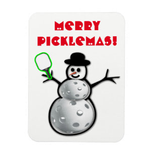 Merry Picklemas Snowman Magnet