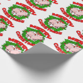 Merry Piggy Christmas Geschenkpapier (Ecke)