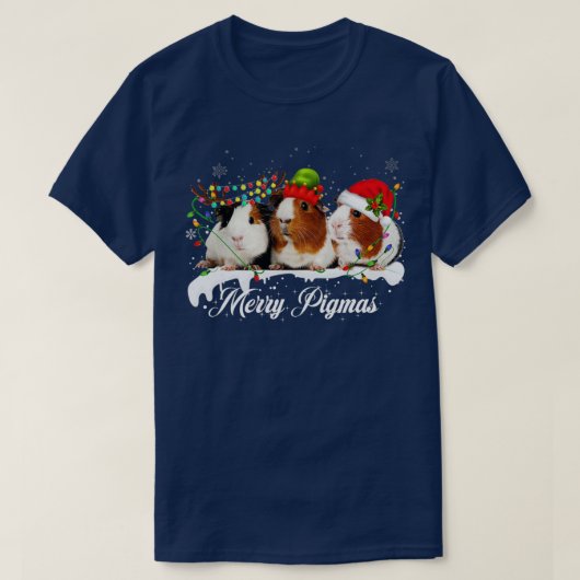 Merry Pigmas 2022 Funny Christmas Tree Xmas Licht T-Shirt (Design vorne)