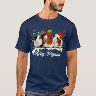 Merry Pigmas 2022 Funny Christmas Tree Xmas Licht T-Shirt