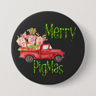 Merry Pigmas Christmas Colorful Pig Lovers Gifts Button