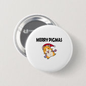 Merry Pigmas Face Mask Funny Guinea Pig Christmas  Button (Vorne & Hinten)