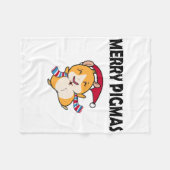 Merry Pigmas Face Mask Funny Guinea Pig Christmas Fleecedecke (Vorderseite (Horizontal))