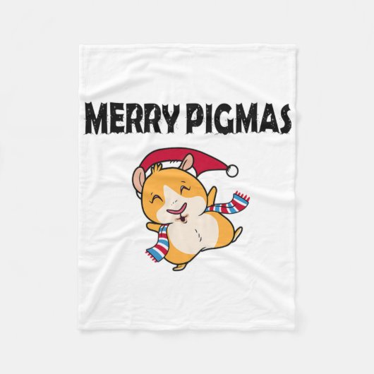 Merry Pigmas Face Mask Funny Guinea Pig Christmas Fleecedecke (Vorderseite)