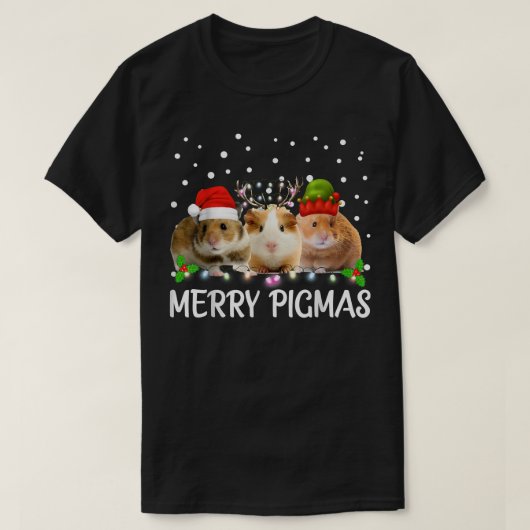 Merry Pigmas Funny Guinea Pig Christmas Santa  T-Shirt (Design vorne)