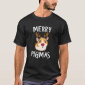 Merry Pigmas Funny Guinea Pig Xmas Pajama T-Shirt (Vorderseite)