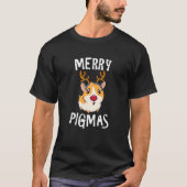 Merry Pigmas Funny Guinea Pig Xmas Pajama T-Shirt (Vorderseite)