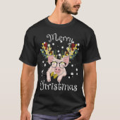 Merry Pigmas Funny Pig Frohe Weihnachten für Mädch T-Shirt (Vorderseite)
