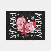 Merry Pigmas Funny Pig Weihnachten Weihnachten Wei Fleecedecke (Vorderseite (Horizontal))