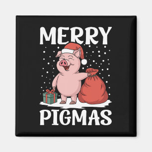 Merry Pigmas Funny Pig Weihnachten Weihnachten Wei Magnet