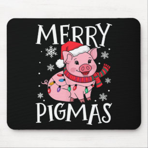 Merry Pigmas Funny Pig Weihnachten Weihnachten Wei Mousepad