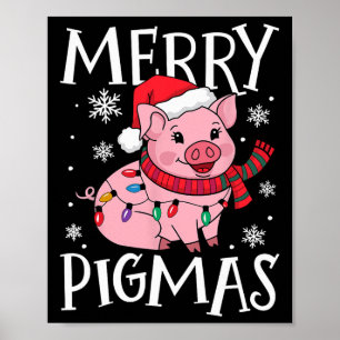 Merry Pigmas Funny Pig Weihnachten Weihnachten Wei Poster