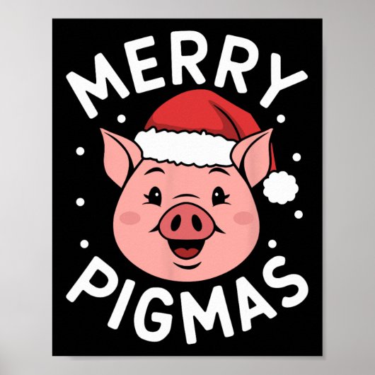 Merry Pigmas Funny Pig Weihnachten Weihnachten Wei Poster (Vorne)