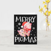 Merry Pigmas Funny Pig Weihnachtslicht Tree Xmas Karte (Gelbe Blume)