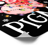 Merry Pigmas Funny Pig Weihnachtslicht Tree Xmas Poster (Ecke)