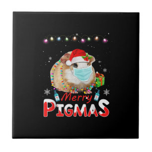 Merry Pigmas Gesicht Maske Funny Guinea Pig Weihna Fliese