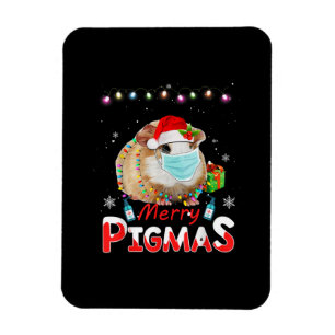 Merry Pigmas Gesicht Maske Funny Guinea Pig Weihna Magnet