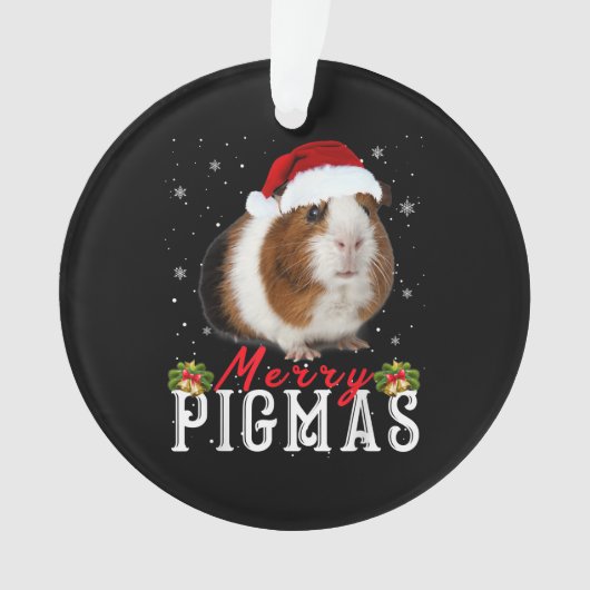 Merry Pigmas Gesicht Maske Funny Guinea Schweinefl Ornament (Vorderseite)