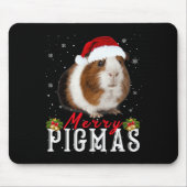Merry Pigmas Gesicht Maske Spaß Guinea Pig Christm Mousepad (Vorne)