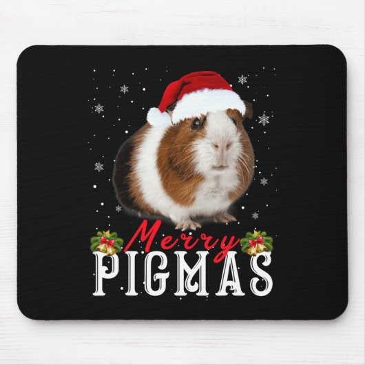 Merry Pigmas Gesicht Maske Spaß Guinea Pig Christm Mousepad (Vorne)