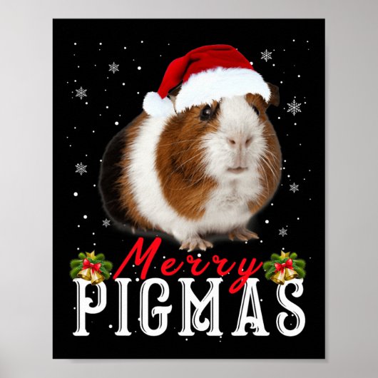 Merry Pigmas Gesicht Maske Spaß Guinea Pig Christm Poster (Vorne)