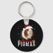 Merry Pigmas Gesicht Maske Spaß Guinea Pig Christm Schlüsselanhänger (Vorderseite)
