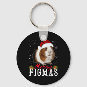 Merry Pigmas Gesicht Maske Spaß Guinea Pig Christm Schlüsselanhänger