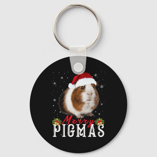 Merry Pigmas Gesicht Maske Spaß Guinea Pig Christm Schlüsselanhänger (Vorderseite)