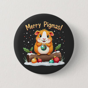 Merry Pigmas Guinea Pig Weihnachten Weihnachten Button