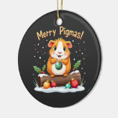 Merry Pigmas Guinea Pig Weihnachten Weihnachten Keramik Ornament (Links)