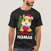 Merry Pigmas Pajama Funny Guinea Pig Weihnachten T-Shirt (Vorderseite)