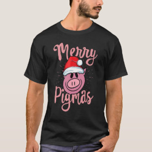 Merry Pigmas Pig Weihnachtsmannmütze Bauer Weihnac T-Shirt