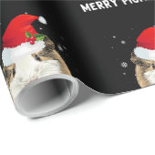 Merry Pigmas Santa Hat Guinea Pig Christmas Pajama Geschenkpapier (Rolleneckpunkt)