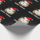Merry Pigmas Santa Hat Guinea Pig Christmas Pajama Geschenkpapier (Ecke)