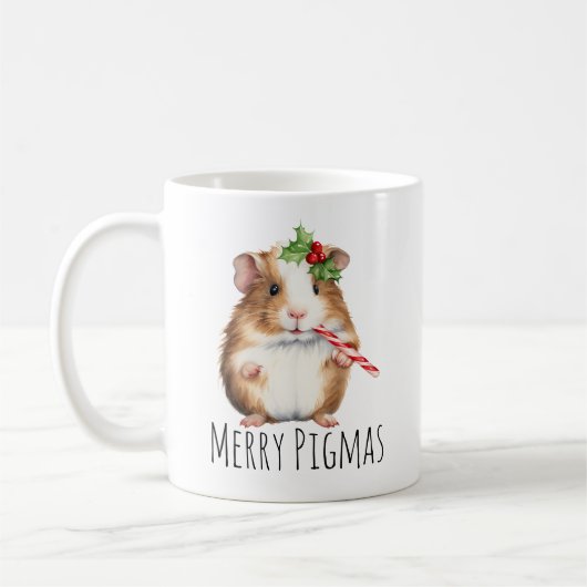 Merry Pigmas Weihnachts-Guinea Schweinekaffee Kaffeetasse (Links)